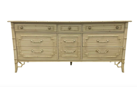 Vintage Thomasville Allegro Faux Bamboo Triple Dresser Available for Lacquer
