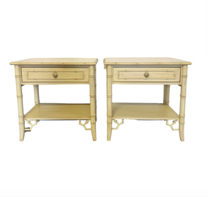 Vintage Thomasville Allegro Faux Bamboo Nightstand Pair Available for Lacquer