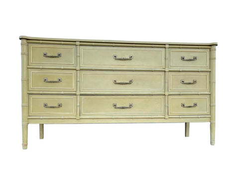 Vintage Henry Link Bali Hai Faux Bamboo Triple Dresser Available for Lacquer - Hibiscus House