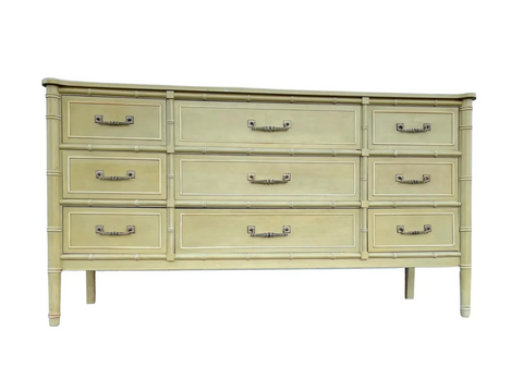 Vintage Henry Link Bali Hai Faux Bamboo Triple Dresser Available for Lacquer