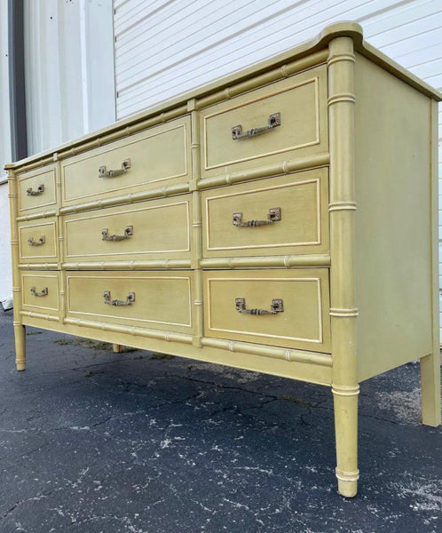 Vintage Henry Link Bali Hai Faux Bamboo Triple Dresser Available for Lacquer - Hibiscus House