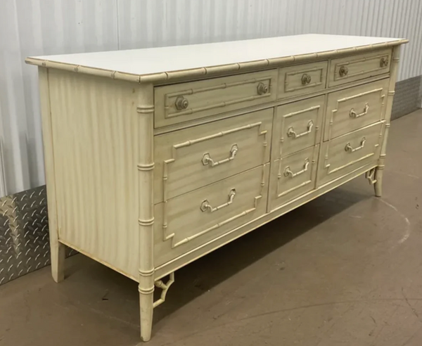 Vintage Thomasville Allegro Faux Bamboo Triple Dresser Available for Lacquer