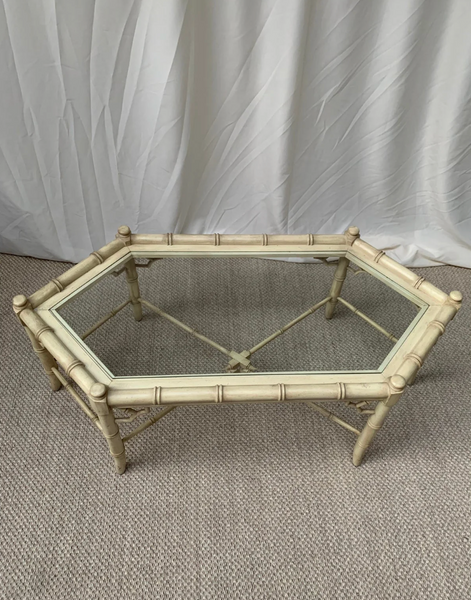 Vintage Thomasville Allegro Faux Bamboo Octagon Coffee Table Available for Custom Lacquer