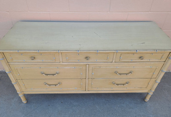 Vintage Seven Drawer Thomasville Allegro Faux Bamboo Dresser Available for Lacquer! - Hibiscus House