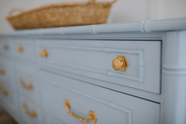 Vintage Seven Drawer Thomasville Allegro Faux Bamboo Dresser Available for Lacquer! - Hibiscus House