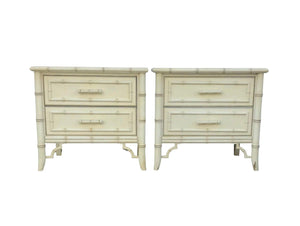 Vintage Dixie Aloha Faux Bamboo Nightstand Pair Available for Custom Lacquer! - Hibiscus House