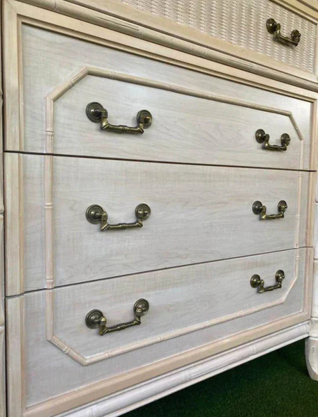 Broyhill Faux Bamboo Five Drawer Tallboy Chest Available for Custom Lacquer!