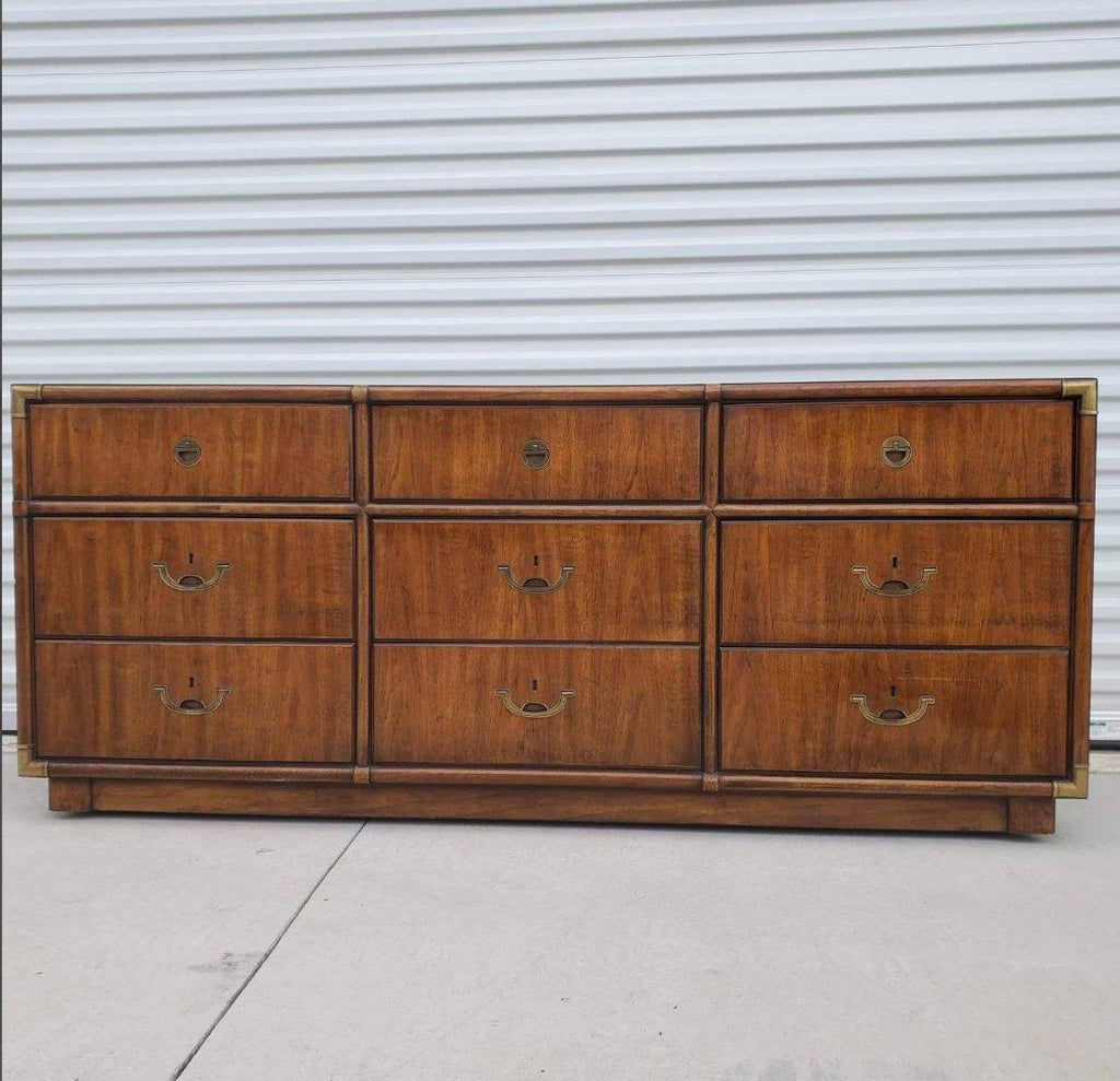 Vintage Drexel Accolade Campaign-Style Nine Drawer Dresser Available for Custom Lacquer – Hibiscus House Vintage Drexel Accolade Campaign-Style Nine Drawer Dresser Available for Custom Lacquer – Hibiscus House