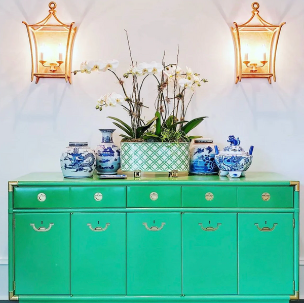 Vintage Drexel Accolade Campaign-Style Nine Drawer Dresser Available for Custom Lacquer