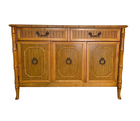 Vintage Broyhill Furniture Faux-Bamboo Server Available for Custom Lacquer! - Hibiscus House