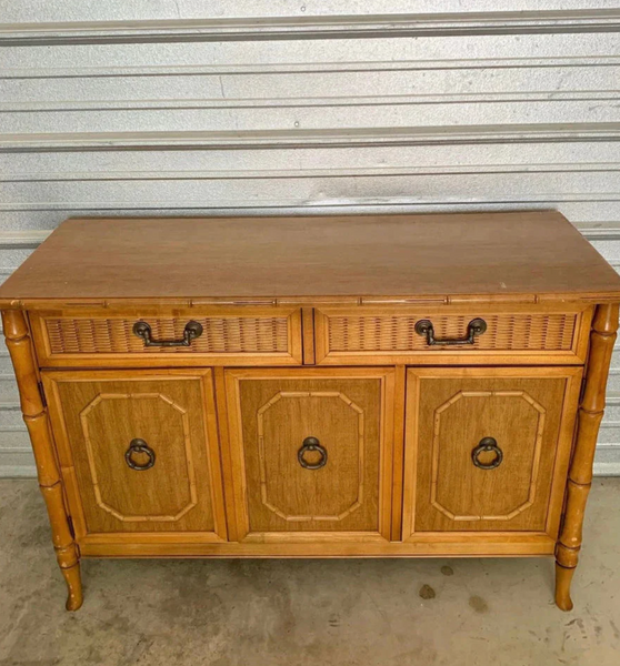Vintage Broyhill Furniture Faux-Bamboo Server Available for Custom Lacquer!