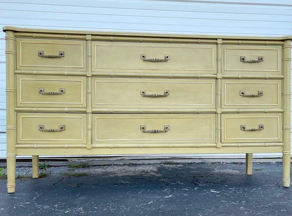 Henry Link Faux Bamboo Bali Hai Collection Triple Dresser Available for Custom Lacquer! - Hibiscus House