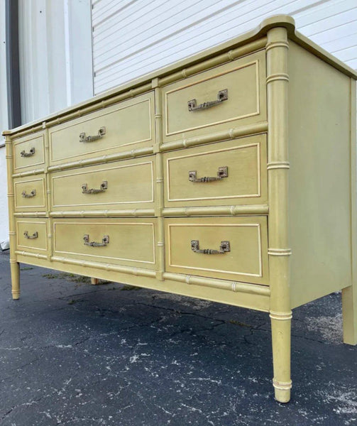 Henry Link Faux Bamboo Bali Hai Collection Triple Dresser Available for Custom Lacquer! - Hibiscus House