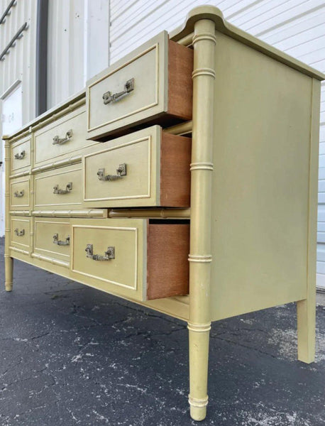 Henry Link Faux Bamboo Bali Hai Collection Triple Dresser Available for Custom Lacquer! - Hibiscus House