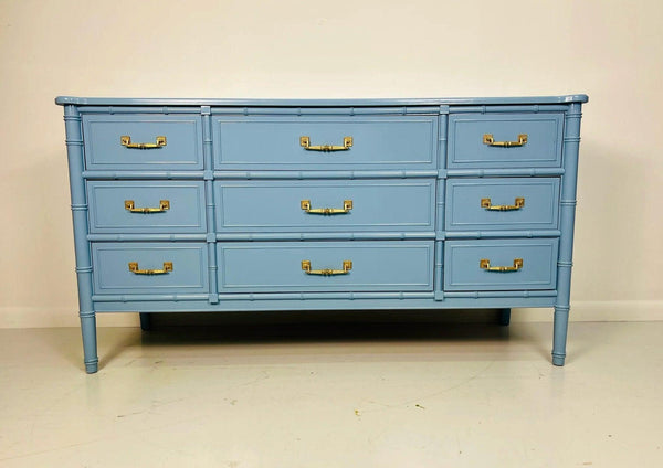 Henry Link Faux Bamboo Bali Hai Collection Triple Dresser Available for Custom Lacquer! - Hibiscus House