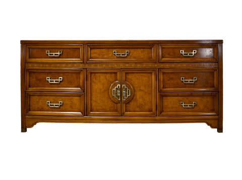 Vintage Henry Link Mandarin Collection Burl Wood Credenza Available for Custom Lacquer - Hibiscus House