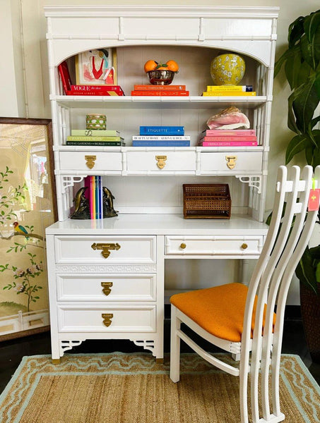 Vintage Dixie Shangrilah Desk with Hutch Available For Custom Lacquer! - Hibiscus House