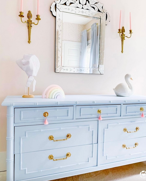 Vintage Thomasville Allegro Faux Bamboo Seven Drawer Dresser Available for Lacquer! - Hibiscus House