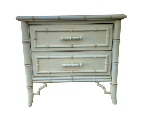 Single Dixie Aloha Vintage Faux Bamboo Nightstand Available for Custom Lacquer - Hibiscus House