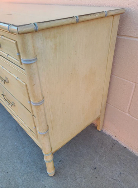 Vintage Thomasville Allegro Faux Bamboo Seven Drawer Dresser Available for Lacquer! - Hibiscus House