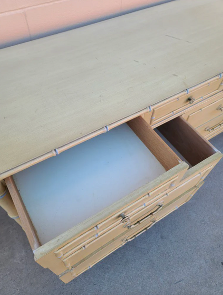 Vintage Thomasville Allegro Faux Bamboo Seven Drawer Dresser Available for Lacquer! - Hibiscus House