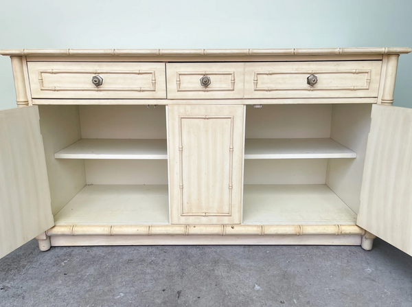 Vintage Thomasville Furniture Faux Bamboo Buffet/Credenza Available for Custom Lacquer!