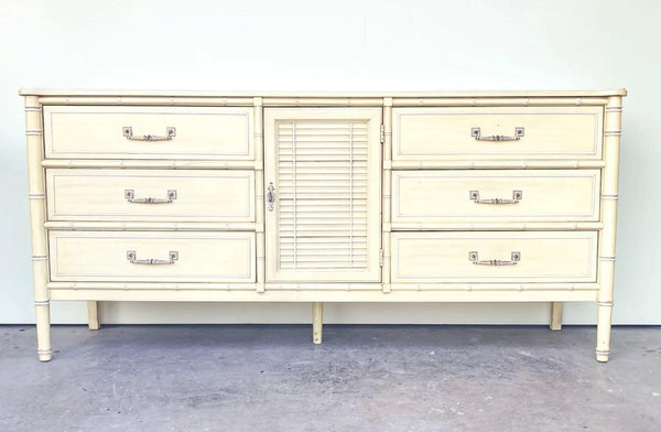 Vintage Henry Link Bali Hai Bamboo Dresser with Center Door available for Custom Lacquer - Hibiscus House