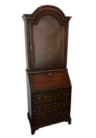 Vintage Faux Bamboo Secretary by Jasper Furniture Available for Custom Lacquer! - Hibiscus House