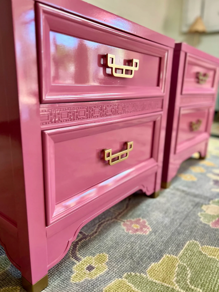 Vintage Henry Link Mandarin Collection Nightstand Pair Available for Custom Lacquer!