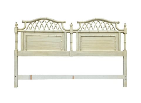 Vintage Thomasville Allegro Faux Bamboo King Size Headboard Available for Custom Lacquer! - Hibiscus House