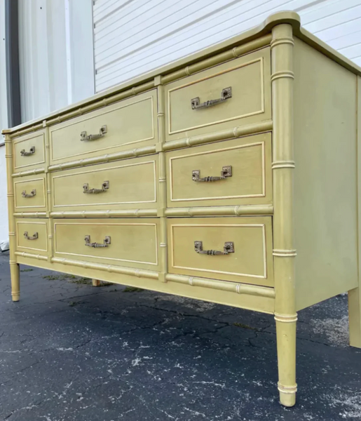 Henry Link Bali Hai Collection Faux Bamboo Triple Dresser Available for Custom Lacquer