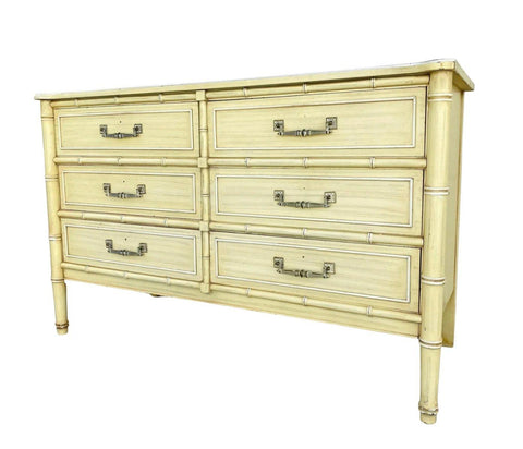 Vintage Henry Link Bali Hai Double Six Drawer Dresser Available to Customize - Hibiscus House