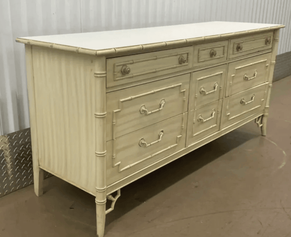 Vintage Thomasville Allegro Faux Bamboo Nine Drawer Dresser Available for Custom Lacquer! - Hibiscus House