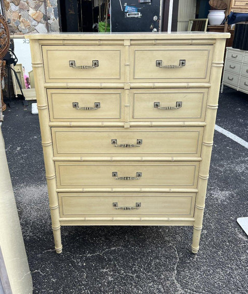 Vintage Henry Link Bali Hai Collection Faux Bamboo Tallboy Chest Available to Customize - Hibiscus House