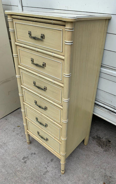 Vintage Henry Link Bali Hai Collection Faux Bamboo Tallboy Chest Available to Customize - Hibiscus House