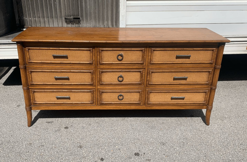 Vintage Thomasville Faux Bamboo Paoletti Collection Nine Drawer Dresser Available for Custom Lacquer – Hibiscus House