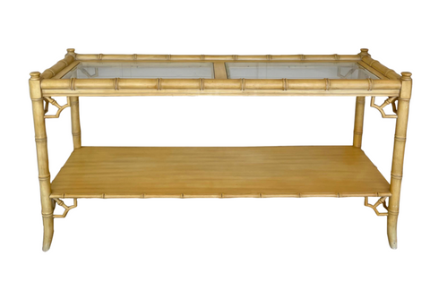 Vintage Thomasville Allegro Faux Bamboo Console Table Available for Custom Lacquer!