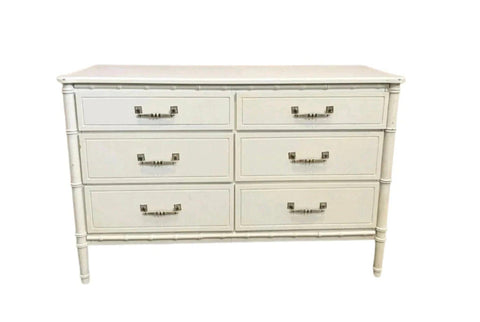 Vintage Classic Faux Bamboo Six Drawer Double Dresser Available to Customize! - Hibiscus House