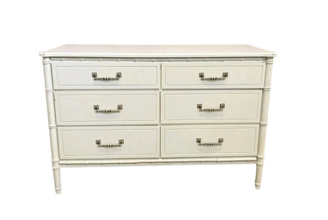 Vintage Classic Faux Bamboo Six Drawer Double Dresser Available to Customize!
