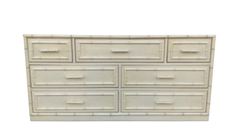 Vintage Dixie Furniture Company "Aloha" Seven Drawer Faux Bamboo Dresser Available for Custom Lacquer! - Hibiscus House