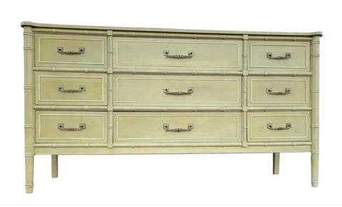 Vintage Henry Link Bali Hai Collection Faux Bamboo Triple Dresser Available to Customize - Hibiscus House