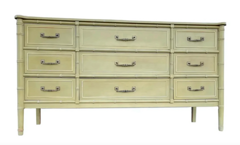 Vintage Henry Link Bali Hai Collection Faux Bamboo Triple Dresser Available to Customize