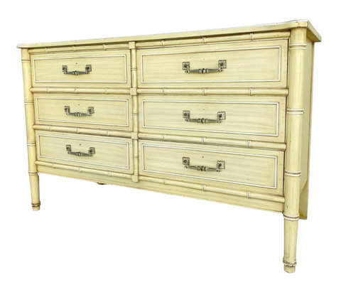 Vintage Henry Link Bali Hai Collection Faux Bamboo Double Dresser Available for Custom Lacquer!