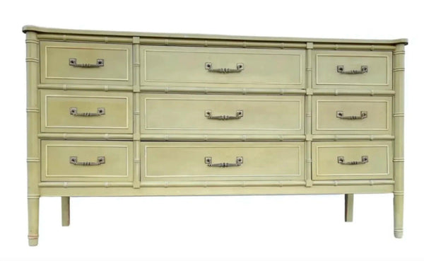 Vintage Henry Link Bali Hai Collection Faux Bamboo Triple Dresser Available to Customize! - Hibiscus House