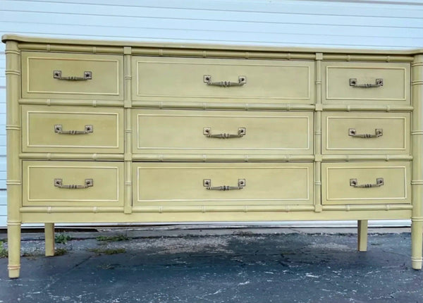 Vintage Henry Link Bali Hai Collection Faux Bamboo Triple Dresser Available to Customize! - Hibiscus House