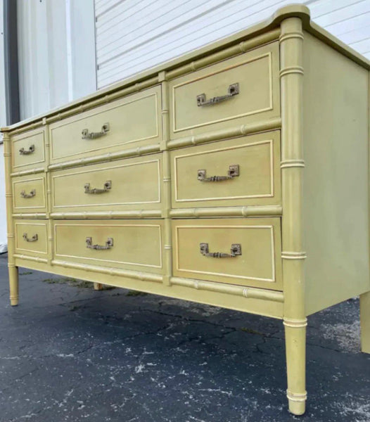 Vintage Henry Link Bali Hai Collection Faux Bamboo Triple Dresser Available to Customize! - Hibiscus House