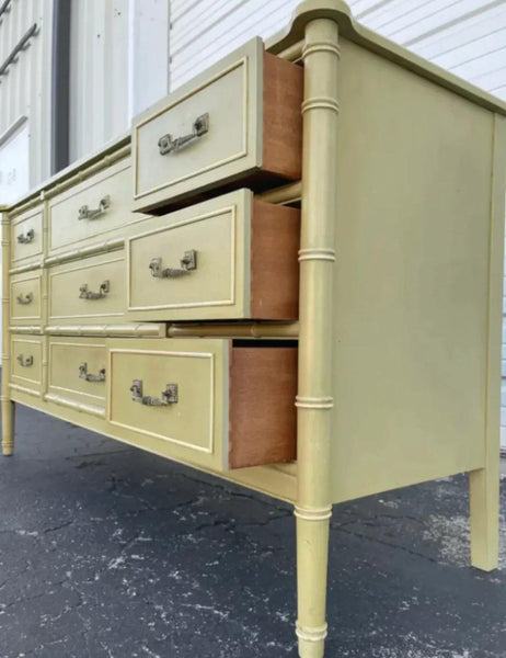 Vintage Henry Link Bali Hai Collection Faux Bamboo Triple Dresser Available to Customize! - Hibiscus House