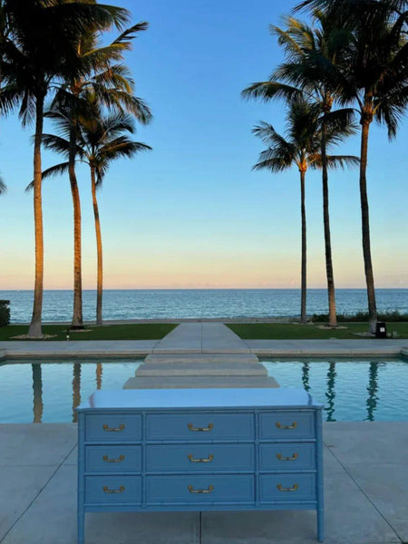 Vintage Henry Link Bali Hai Collection Faux Bamboo Triple Dresser Available to Customize! - Hibiscus House