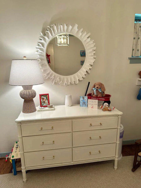 Classic Faux Bamboo Six Drawer Double Dresser Available for Custom Lacquer - Hibiscus House