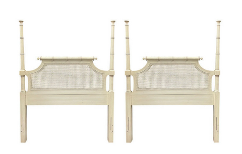 Vintage Henry Link Bali Hai Pagoda Faux Bamboo Twin Headboard Pair Available for Custom Lacquer